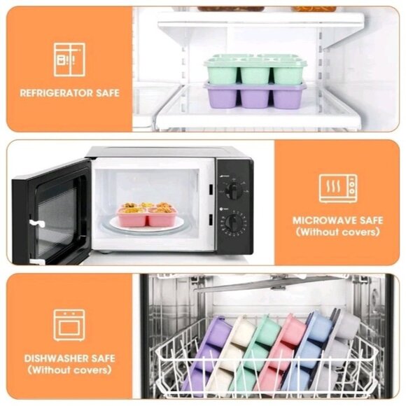 Korlon 6 Pack Bento Box Adult, Bento Lunch Box Containers w/ Lids And Utensils - Picture 6 of 7